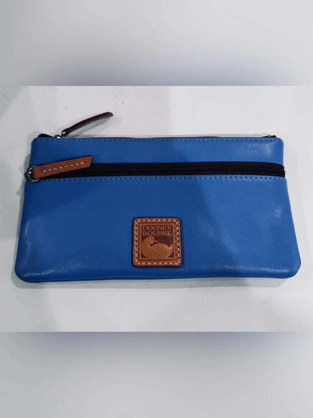 Dooney & Bourke Blue Leather Hobo Shoulder Bag & Matching Pouch Wallet Set